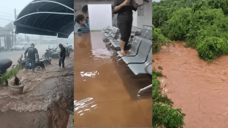 Ponte de acesso ao Balneário Municipal foi parcialmente interditada após o asfalto ceder.